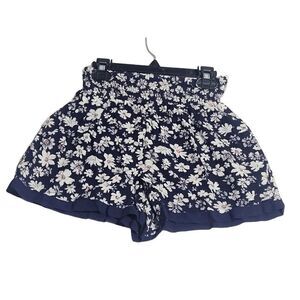 Cotton On Elastic Waistband Navy Blue Floral Print Shorts Size Small NEW
